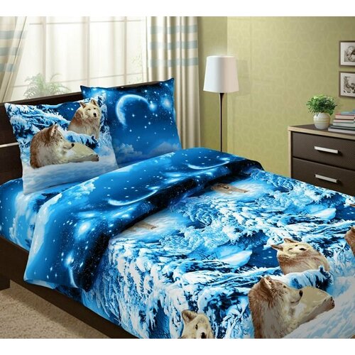 Простыня Волки 220х240 бязь 100 хлопок евро 1 штука 1200₽