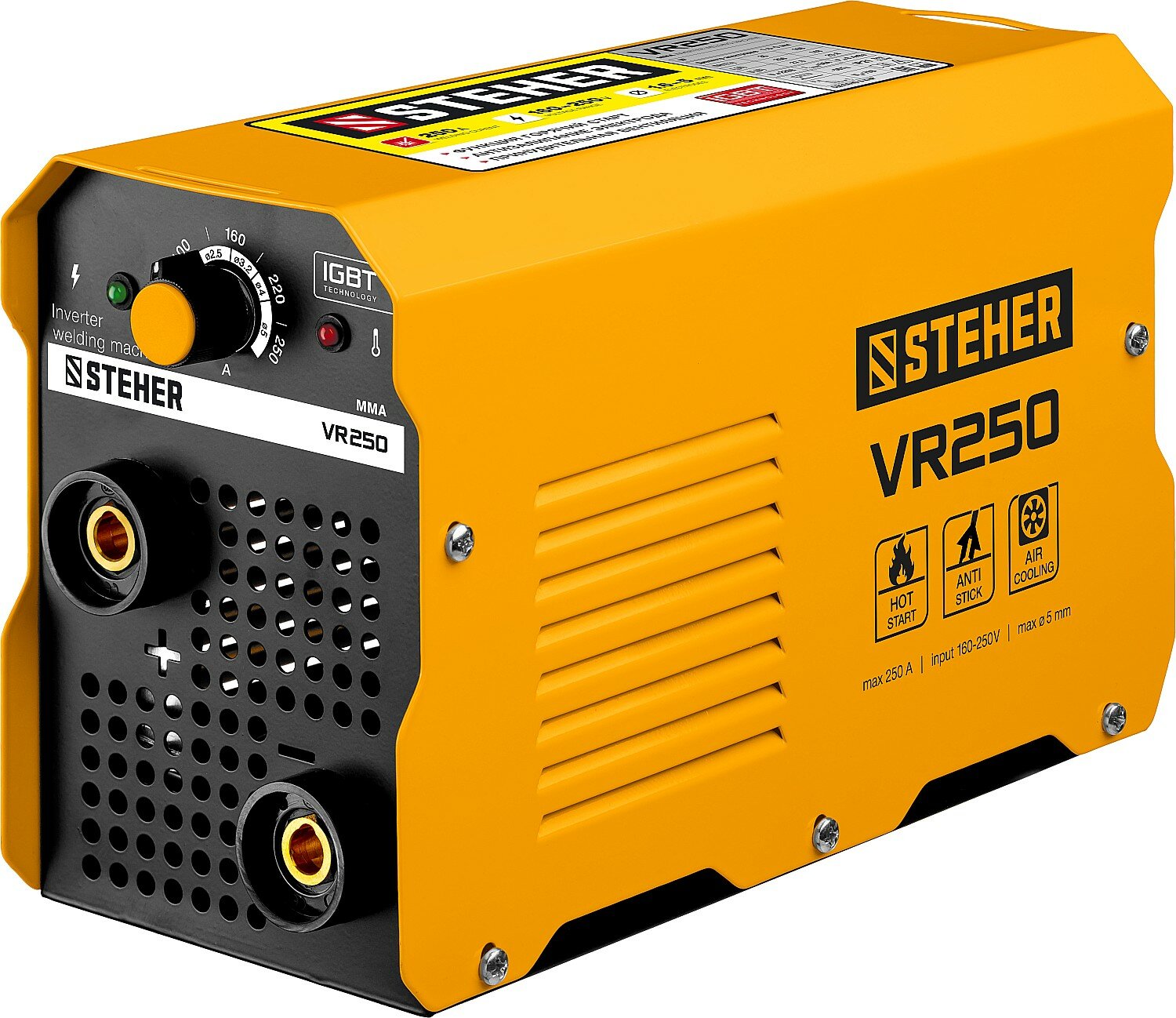 STEHER ММА 250 А сварочный аппарат инверторный макс. электрод Ø 5.0 мм (VR-250)