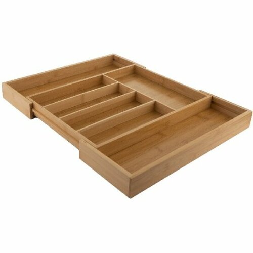 Лоток для столовых приборов и ножей Tavolone раздвижной, бамбук, 33-56*43,5*5см (900-409)
