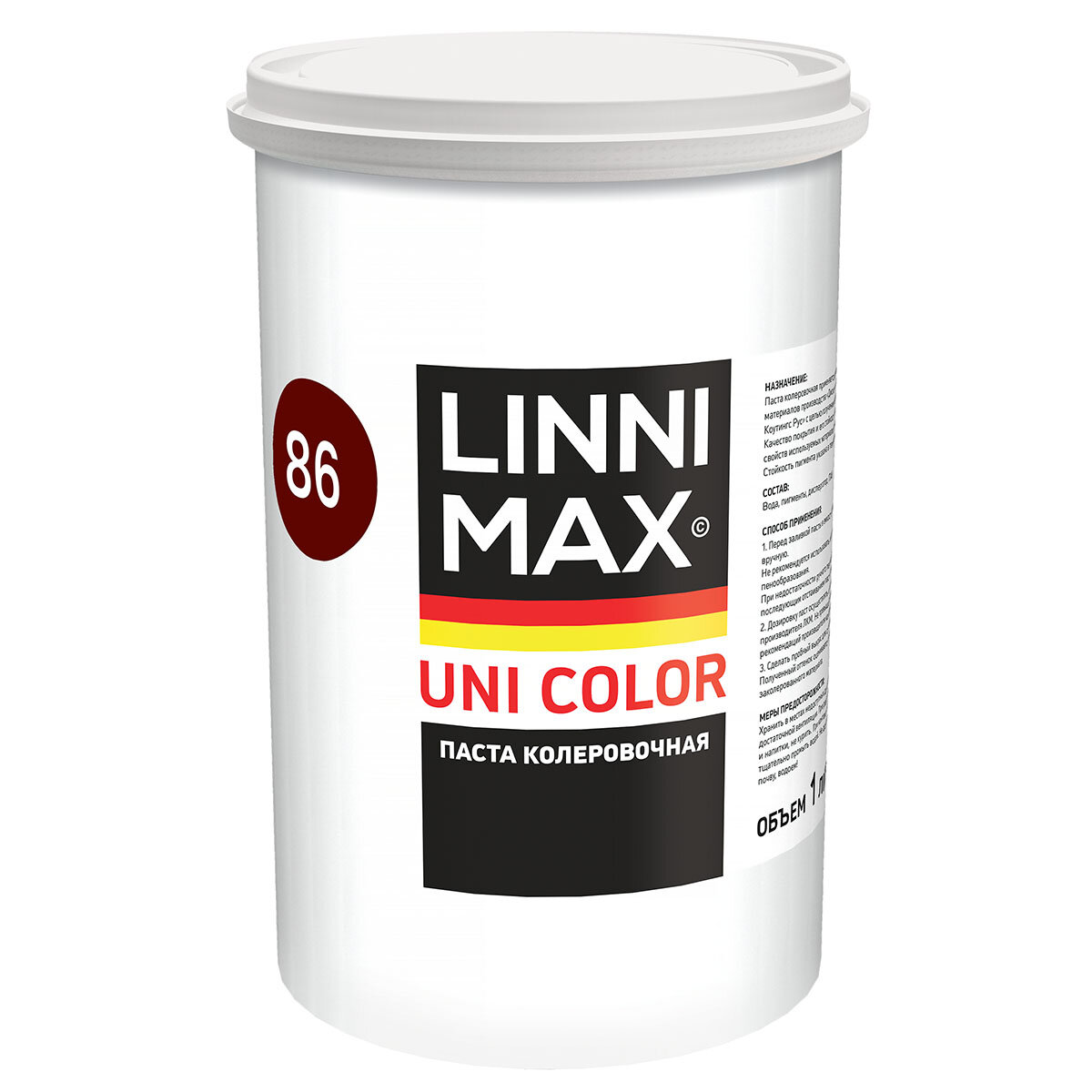 Колеровочная паста Linnimax Uni Color 86 Oxidbraun 1 л