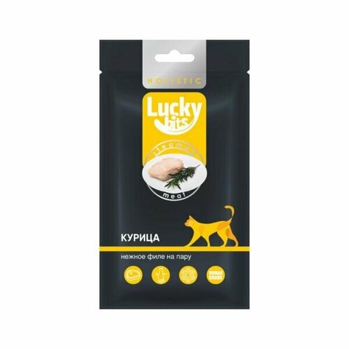 Лакомство для кошек Lucky bits нежное филе курицы приготовленное на пару 25 гр УТ-051202 1 шт 195₽