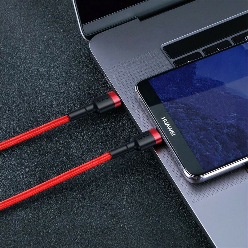 Кабель Baseus Cafule USB Type-C - USB Type-C (CATKLF-G09) 1м красный/красный — фото 1