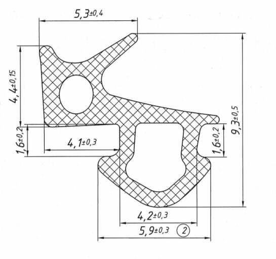 Уплотнитель стекольный для окон и дверей под профиль Veka, KBE СТП-1603 Упаковка 20 метров