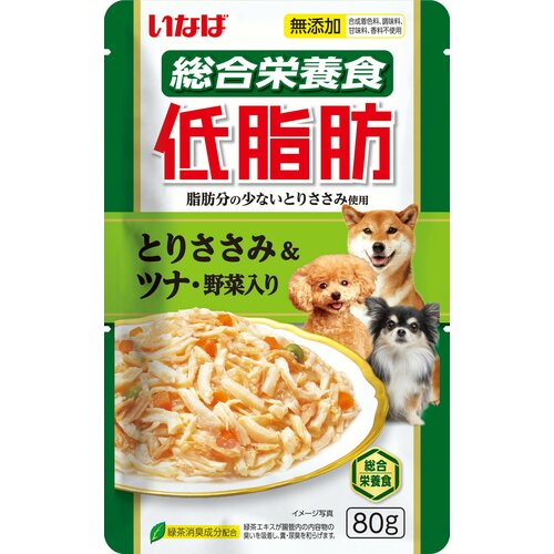 Корм влажный INABA TEISHIBO куриное филе с тунцом и овощами в желе для собак пауч 80г
