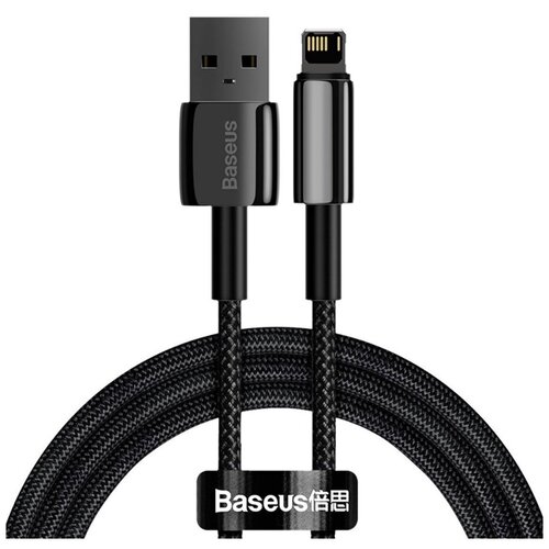 Кабель Baseus Tungsten Gold Fast Charging Data Cable USB to Lightning 2.4A 2m Black (CALWJ-A01) кабель baseus tungsten gold fast charging data cable usb to lightning 2 4a 2m black calwj a01