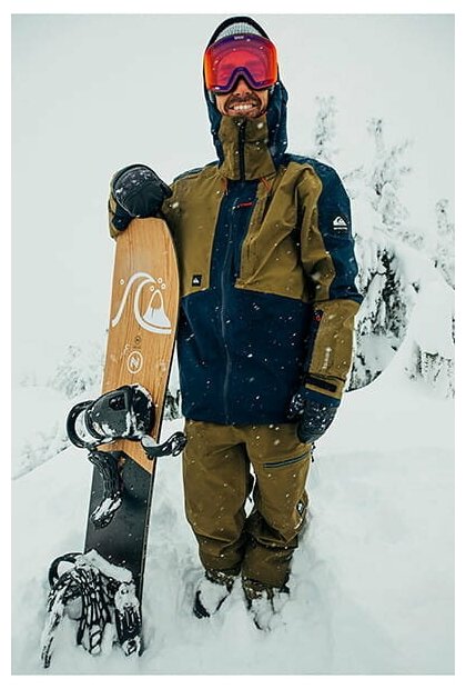 Мужская Сноубордическая Куртка Quiksilver Forever 2L Gore-Tex®, Цвет хаки, Размер S