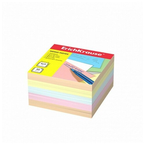 ErichKrause Блок бумаги для записей Erich Krause 9x9x5 см, цветной, плотность 80г/м2