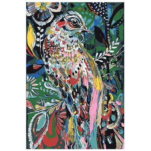 Картина по номерам, Живопись по номерам, 48 x 72, A478, птица, цветы, иллюстрация, природа, рисунок, краски картина по номерам живопись по номерам 48 x 72 a90 тукан на ветке птица рисунок разноцветный цветы дерево