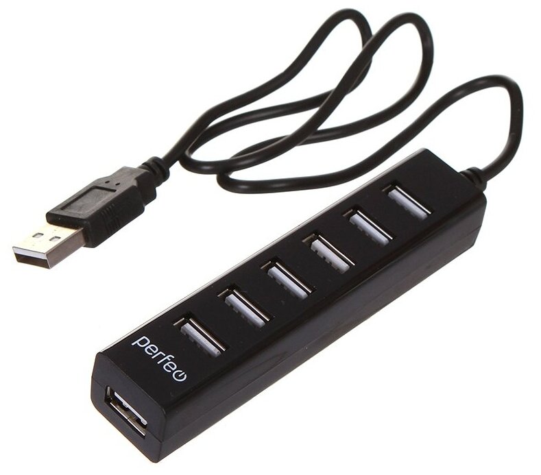 USB-HUB Perfeo 7 Port, (PF-H035 Black) чёрный