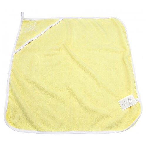 фото Yummyki полотенце для новорожденных с уголком банное 78х78 см светло-желтый/белый