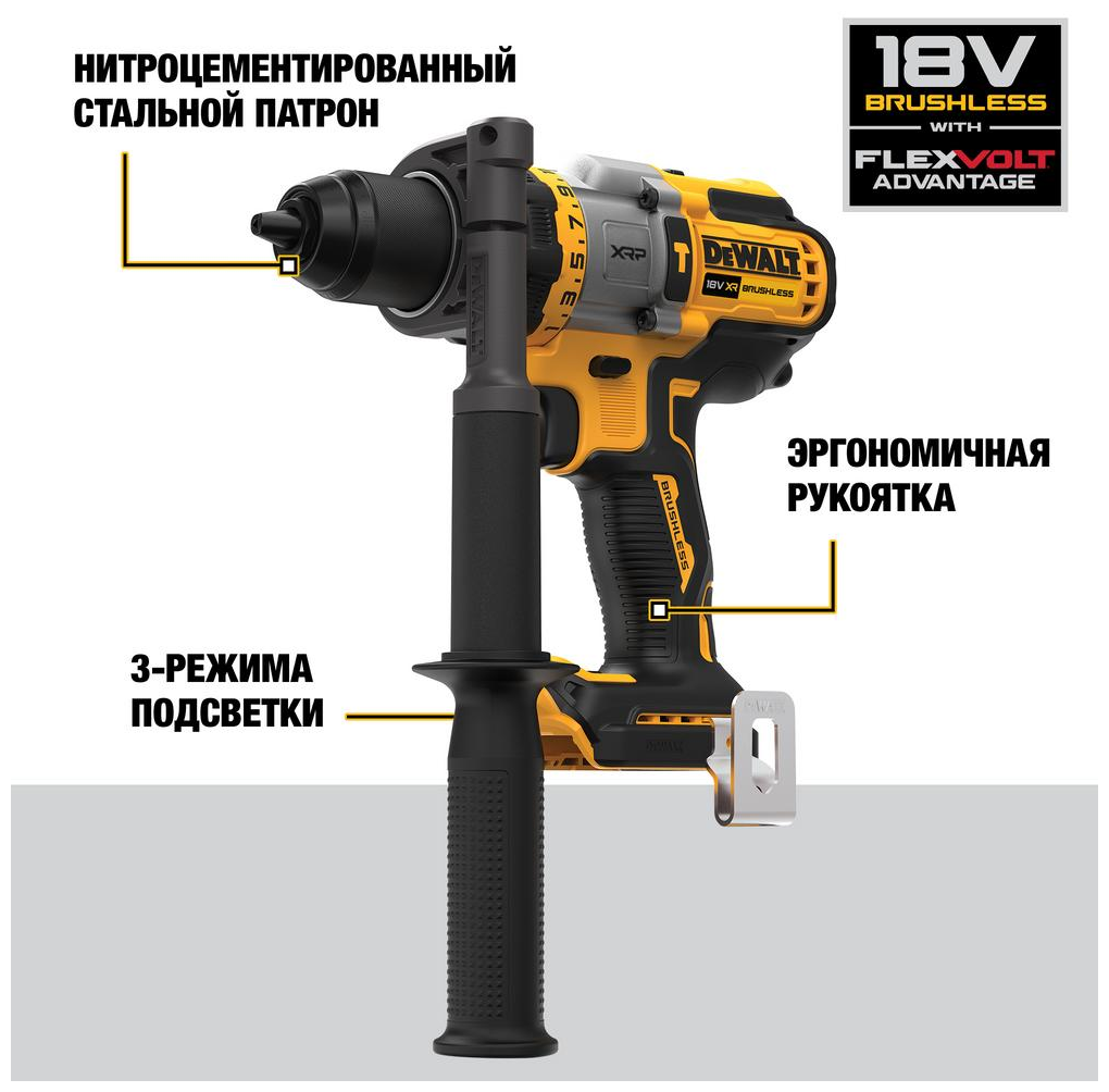 Аккумуляторная дрель-шуруповерт DeWalt DCD999NT (без акб и зу) - фото №2