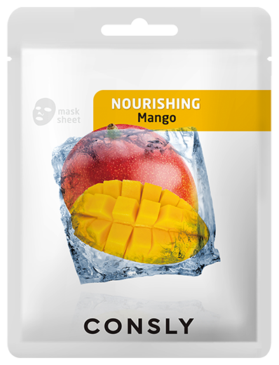 Consly Маска тканевая питательная с экстрактом манго - Mango nourishing mask pack, 20мл