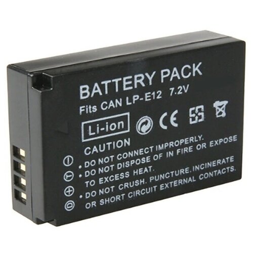 Аккумулятор для видеокамеры Canon LP-E12, CS-LPE12MX 7,4V 1500mAh код mb080579 аккумулятор fujimi lp e12m для canon eos m камер