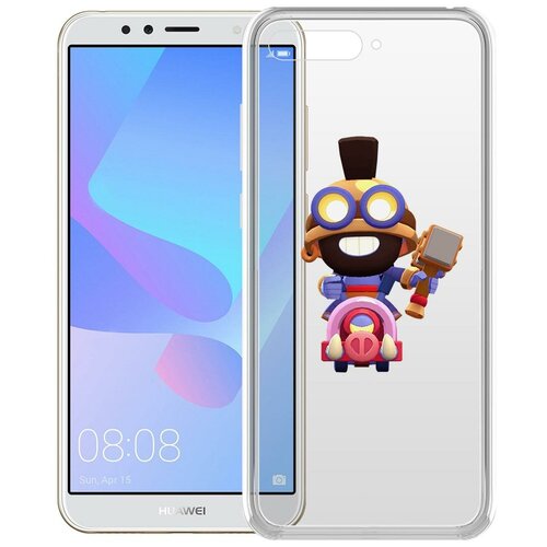фото Чехол-накладка clear case brawl stars-карл всадник на кабане для huawei y6 (2018) krutoff group
