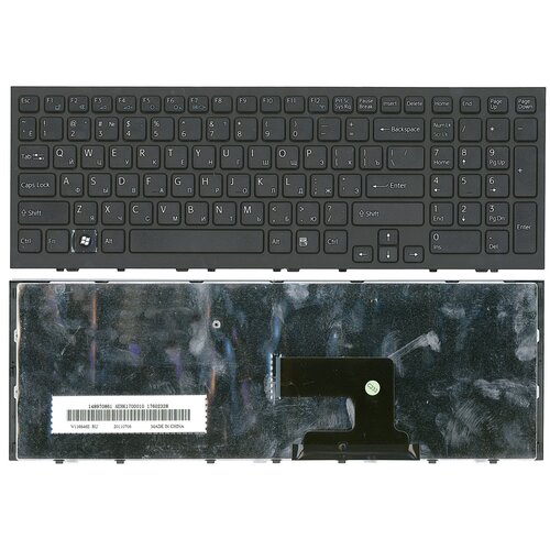 Клавиатура для ноутбука Sony Vaio VPC-EH2J1R/W черная с рамкой