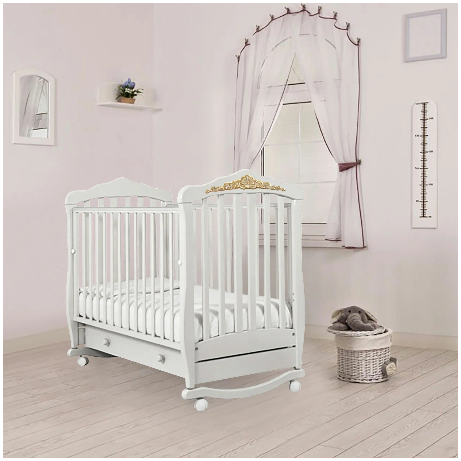 Кровать детская GANDYLYAN К-2002-28 "Доминик" Люкс (белый)
