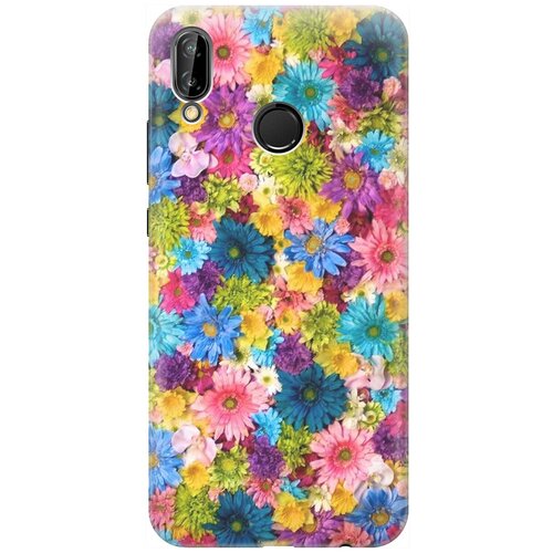 фото Силиконовый чехол на huawei p20 lite / хуавей п20 лайт с принтом "поле разноцветных цветов" gosso