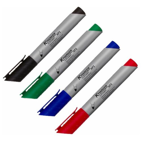 фото Набор маркеров kores для бумаги, для флипчартов kores, 3 мм, 4 штуки