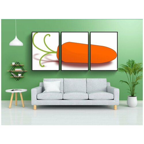 фото Набор модулных постеров для интерьера "морковь, корень, овощ" 60x90 см. в тубусе, без рамки lotsprints