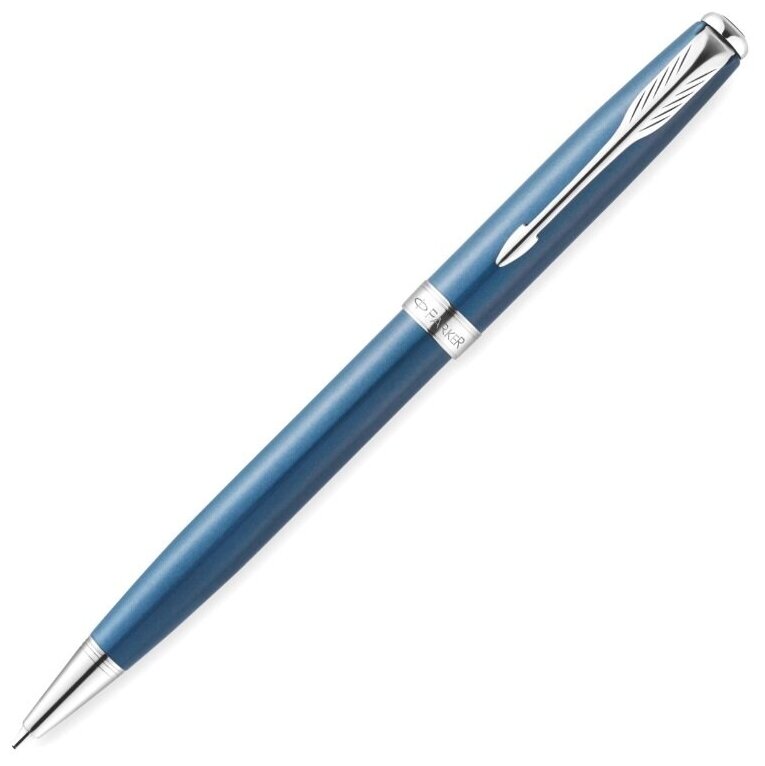 Ручка шариковая автоматическая Parker "Sonnet.Secret Blue Shell CT", черная, 1,0мм, корпус синий, подар.упак.