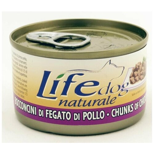 Lifedog chicken livers Деликатес для собак Куриная Печень в соусе банка 90гр 124 (18 шт)