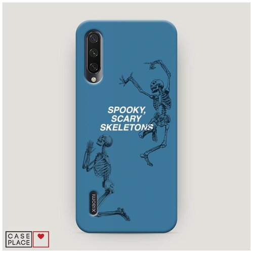 фото Чехол пластиковый xiaomi mi a3 танцующие скелеты голубой case place