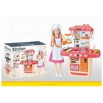 Игровой набор 33P-WD Кухня с водичкой, паром, подсветкой, звуком и аксесс. 54.5*26*70 см, в кор. - изображение