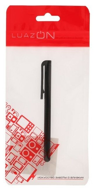 Стилус LuazON для планшета и телефона 10 тепловой с креплением чёрный