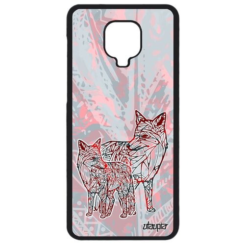фото Защитный чехол на телефон // xiaomi redmi note 9 pro // "лиса" тайга дизайн, utaupia, розовый
