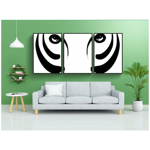 фото Набор модулных постеров для интерьера "лев, кошка, животное" 60x90 см. в тубусе, без рамки lotsprints