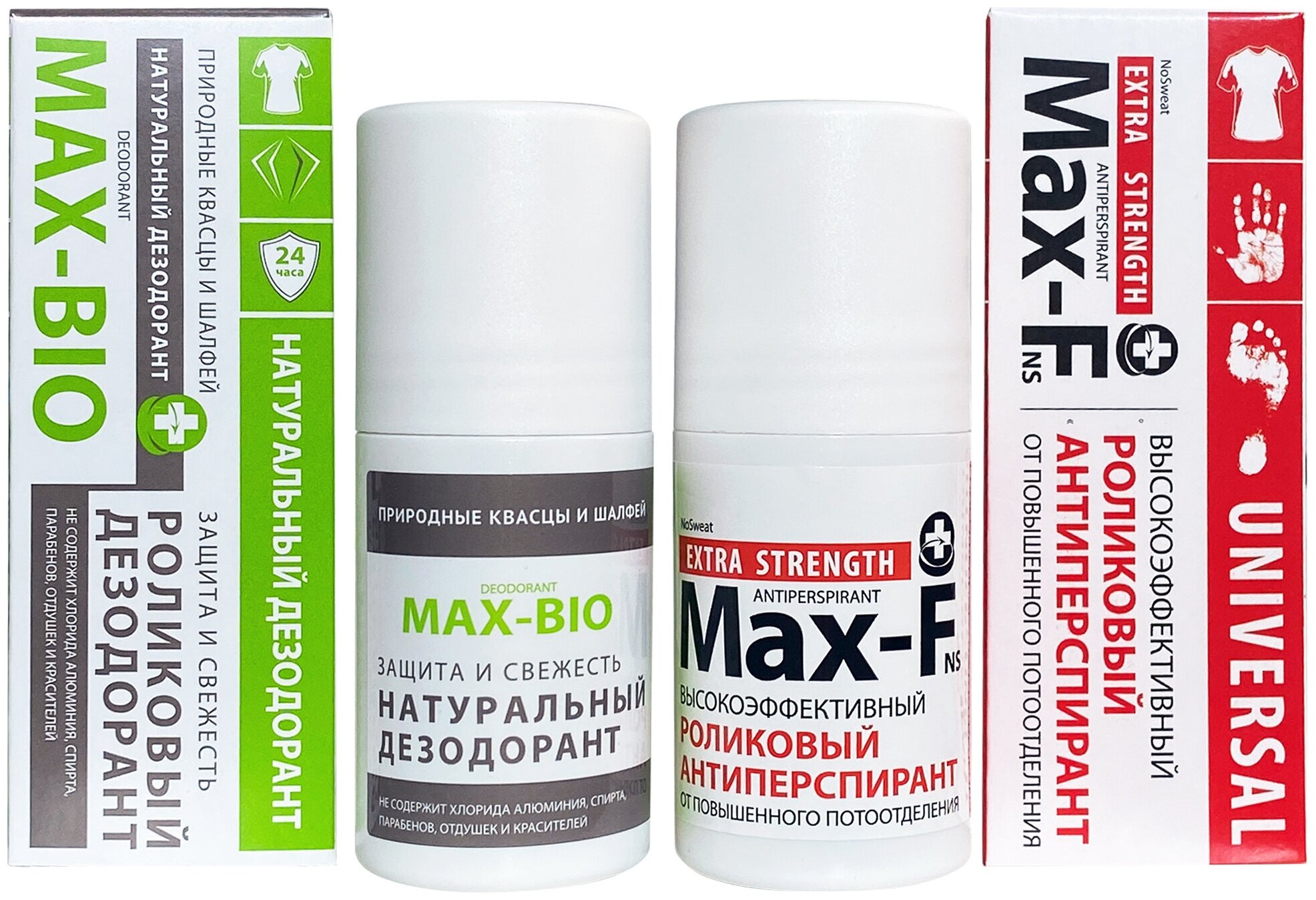 Антиперспирант Max-F NoSweat 30% Universal и Дезодорант MAX-BIO