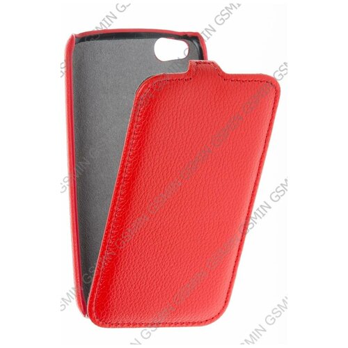 Кожаный чехол для Fly IQ 4410 Quad Phoenix Armor Case Full (Красный)