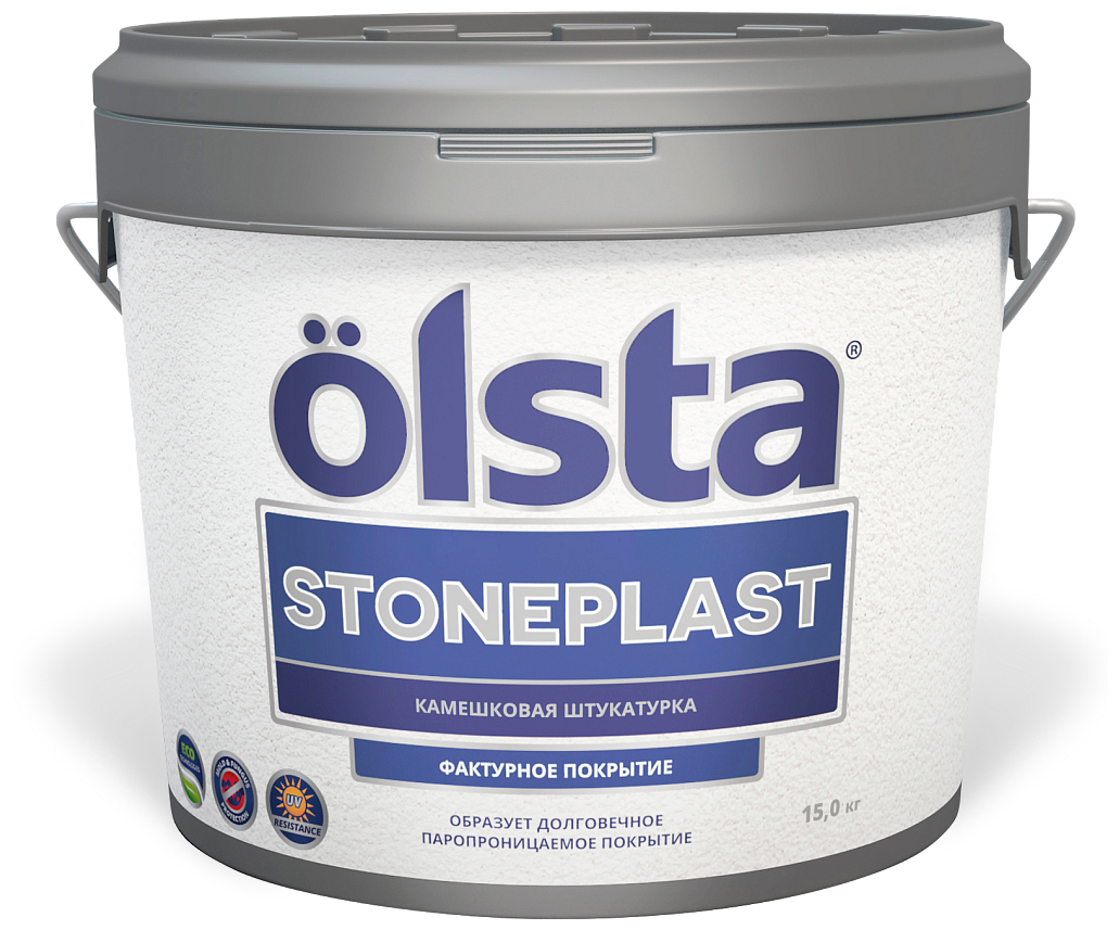 Декоративная штукатурка Olsta Stoneplast 2-2,5 мм 15 кг - фотография № 1