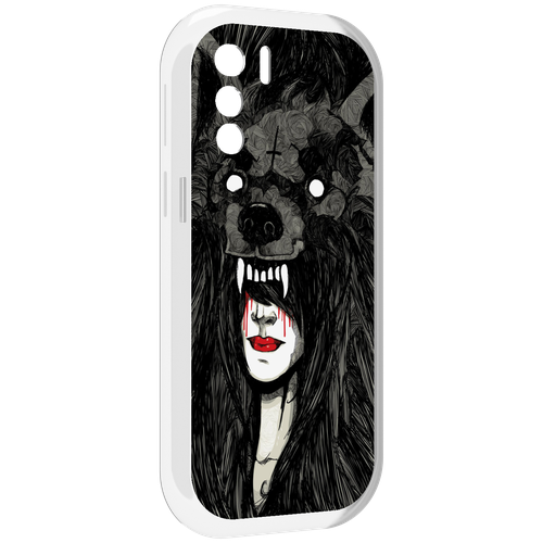 Чехол MyPads девушка в шкуре волка женский для UleFone Note 13P задняя-панель-накладка-бампер