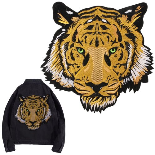 фото Нашивки на одежду тигр большой на куртку заплатка термонаклейка термонашивки нет бренда