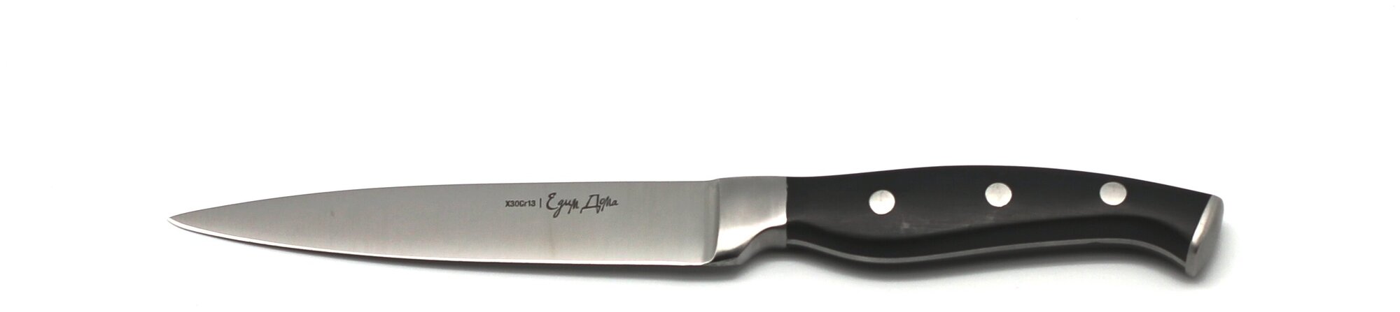 Нож кухонный "Едим дома", 12см, черный, ED-107 - фотография № 1