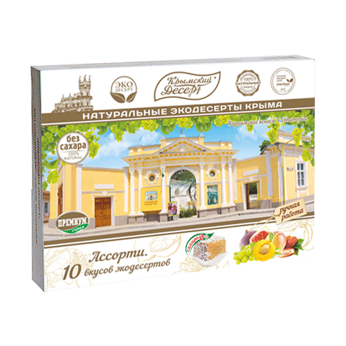 Крымский Десерт Рахат-лукум без сахара «Караимские кенасы» 10 вкусов, 350 г