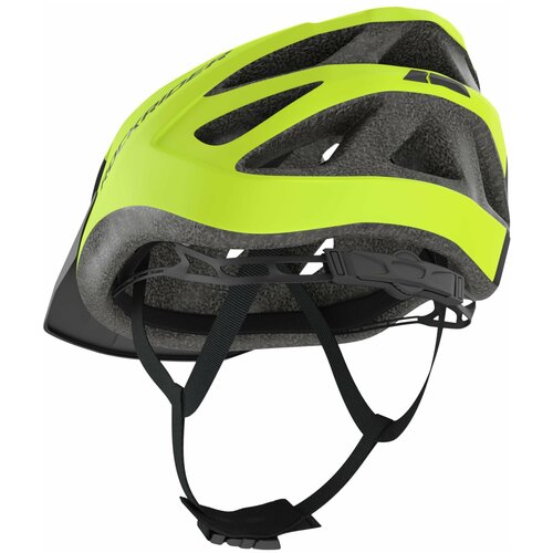 фото Детский велосипедный шлем 500, размер: s/51-56cm, цвет: черный/лайм btwin х decathlon