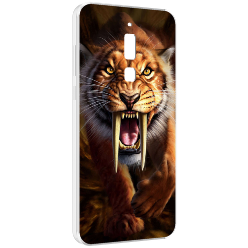 чехол mypads саблезубый злой тигр для samsung galaxy a04 задняя панель накладка бампер Чехол MyPads саблезубый злой тигр для Meizu M6T задняя-панель-накладка-бампер
