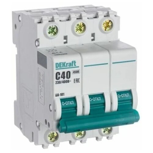 Автоматический выключатель DEKraft ВА-101 (C) 4, 5kA 40 А