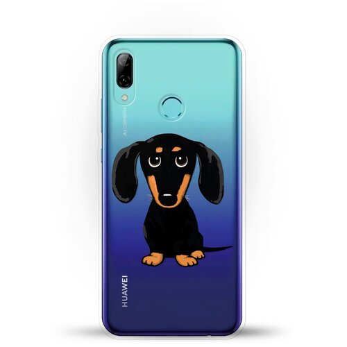 фото Силиконовый чехол черная такса на huawei p smart (2019) andy & paul