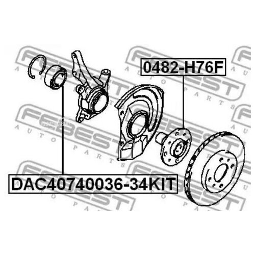 фото Febest dac4074003634kit подшипник ступичный передний 40x74x34x36