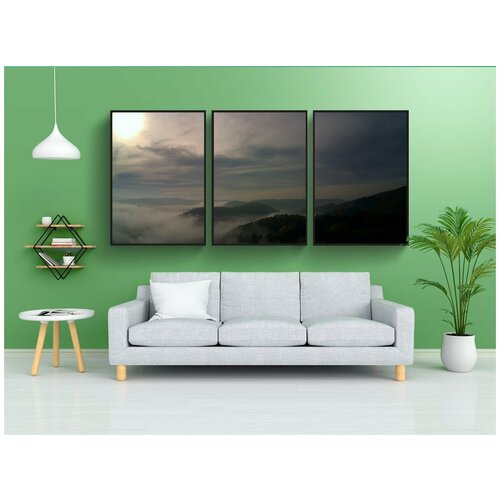 фото Набор модулных постеров для интерьера "восход солнца, солнце, небеса" 60x90 см. в тубусе, без рамки lotsprints