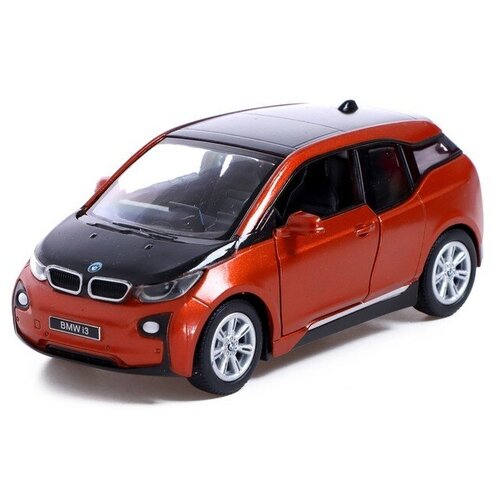 Купить Машина металлическая BMW i3, 1:32, открываются двери, инерция, цвет оранжевый, Qwen