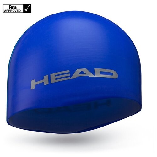 Шапочка для плавания стартовая HEAD SILICONE MOULDED, Цвет - синий; Материал - Силикон 100%