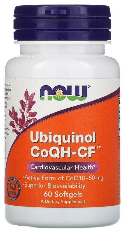 Капсулы NOW Ubiquinol CoQH-CF, 50 г, 60 шт.