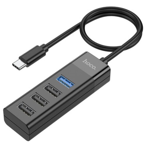 Переходник разветвитель (adapter) Hoco HB25 Easy Mix, Type-C - 1*USB3.0 + 3*USB2.0, черный 6931474762429 хаб hoco hb25 easy mix 4 in 1 converter type c to usb3 0 usb2 0 3 black