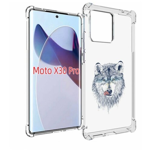 Чехол MyPads голодгый волк для Motorola Moto X30 Pro задняя-панель-накладка-бампер