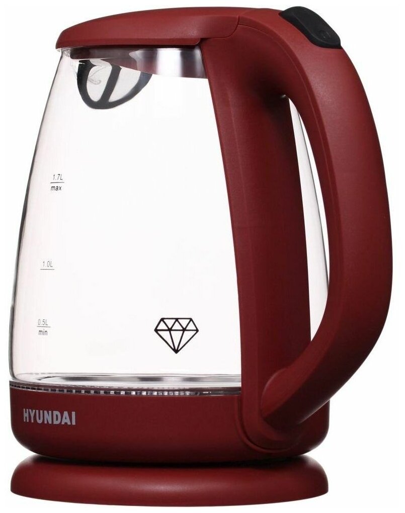 Чайник электрический HYUNDAI , 2200Вт, бордовый - фото №19