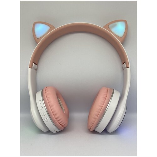 Беспроводные Bluetooth наушники Cat Ear VZV-23M со светящимися кошачьим ушами (розовый)